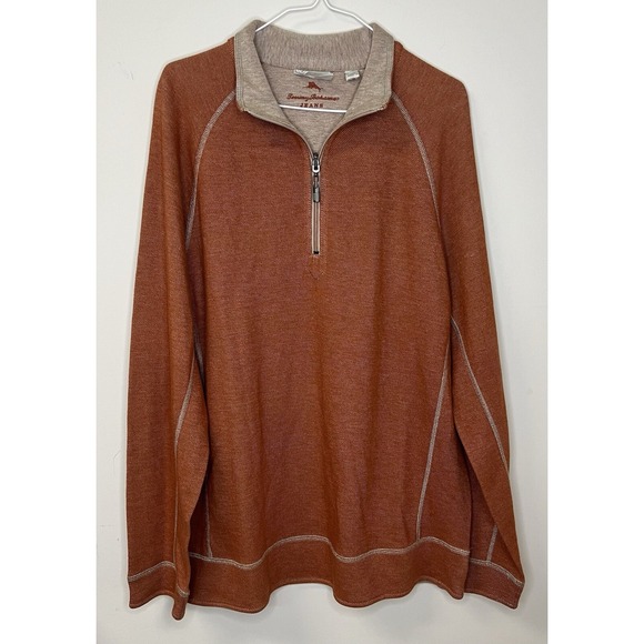 Tommy Bahama Other - Tommy Bahama Men's Orange Half Zip Pullover Sweatshirt Size L